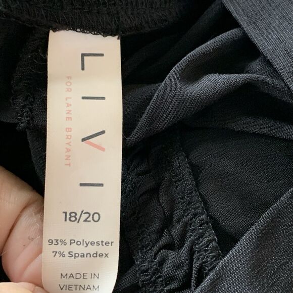 Livi Active Lane Bryant Tunic Top 18/20 Open Back Short Sleeve V-Neck Black EUC - Picture 9 of 10